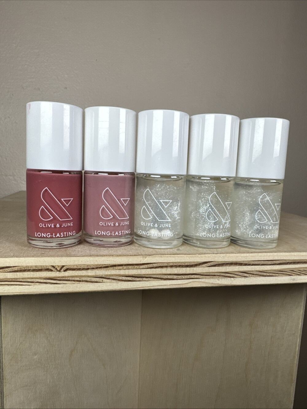 Olive & June Nail Polish 13. 5 Ml .46 Fl Oz Glitter Pink Set Of 5 Lot 8